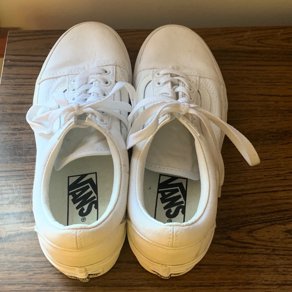 Vans Old Skool Platform All White Sneakers Women's Size 6.5